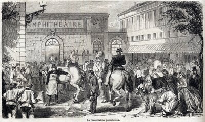 Národní veterinární škola Alfort - Les grandes écoles de France - Veterinární škola Maison Alfort v roce 1866 - Denní konzultace - Rytina v „Le monde illustrious““ z roku 1866 od French School