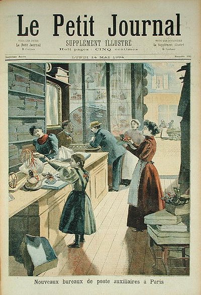 Nová pomocná pošta v Paříži, z Le Petit Journal, 18. května 1894 od French School