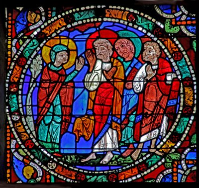 The Passion window: Resurrection: Mary Magdalene říká ostatním (w51) od French School