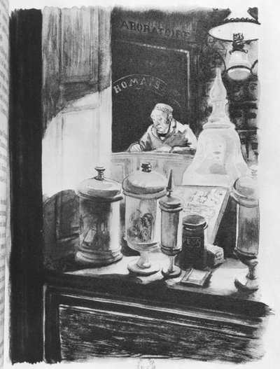 Lékárník Homais, ilustrace z 