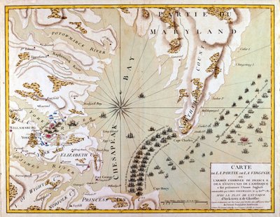Plán útoku na Yorktown a Gloucester od French School