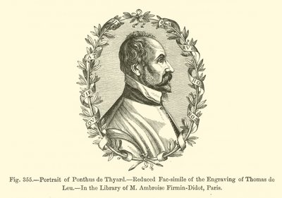 Portrét Ponta de Tyard (rytina) od French School