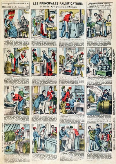 Hlavní formy nutričního falšování, c.1883 od French School