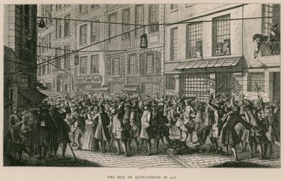 Rue de Quincampoix v roce 1718 od French School