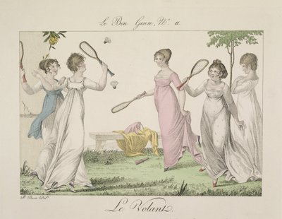 The Shuttlecock, deska 11 z Le Bon Genre, 1802 od French School