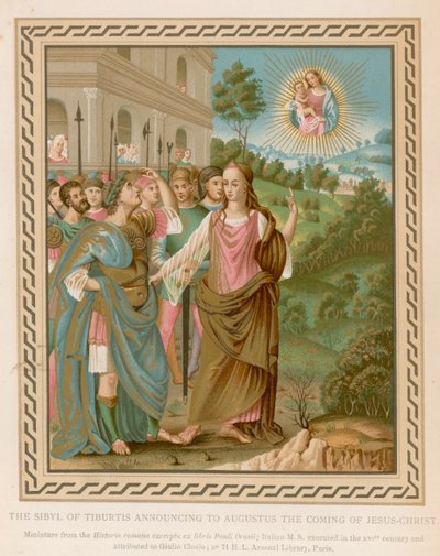 Sibyla z Tiburtis oznamující Augustovi příchod Ježíše Krista (chromolitho) od French School