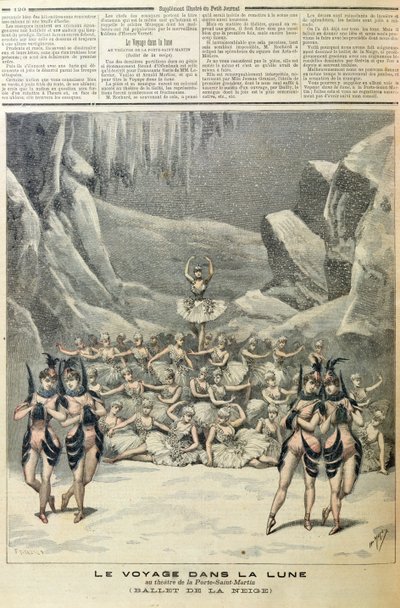 Sněhový balet, z la Voyage dans la Lune od Jacquese Offenbacha (1819-90) z Le Petit Journal, 16. dubna 1892 od French School