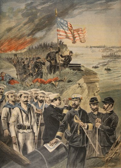 Španělská americká válka: vylodění na Guantánamu, ilustrace z Le Petit Journal: Supplement illustre, 1898 od French School