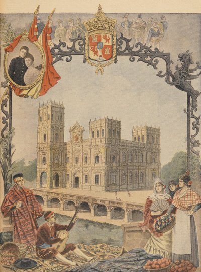 Španělský pavilon na Světové výstavě v roce 1900, Paříž, ilustrace z Le Petit Journal, 4. března 1900 od French School
