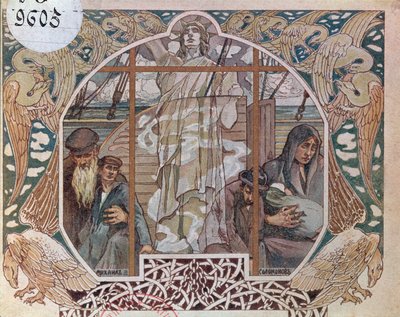 Duch svobody jako jediná naděje, obálka z Au dela de lOcean, 1909 od French School