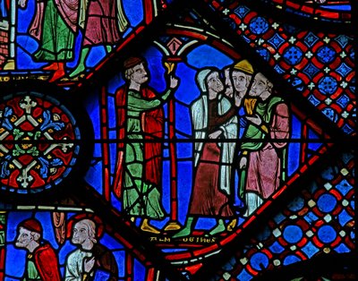 The St James Window: Almogenes (Hermogines) oslovuje své adepty (w5) od French School