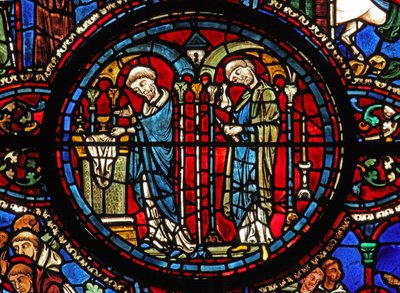 Okénko svatého Lubina: přijímání: víno - při eucharistii (w45) od French School