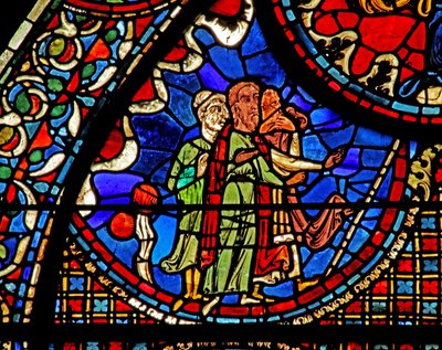 Okno St Lubin: vymítá dům poblíž Chartres. (w45) od French School