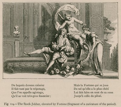 The Stock-Jobber, povýšený Fortune (fragment karikatury doby) od French School