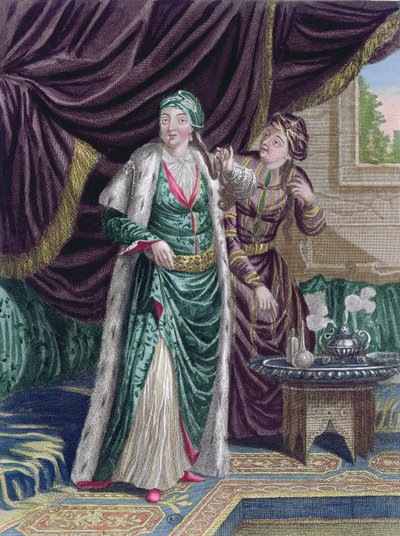 Sultana Asseki, z Recueil destampes sur les Costumes du Levant, vyrytý Gerard Jean Baptiste Scotin (1671-1716) 1707-08 od French School
