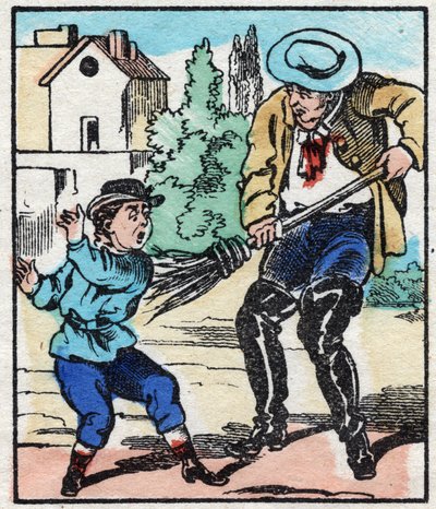 Sweeper. Rytina „“La chanson des metier““. Epinal imaging, konec 19. století. Soukromá sbírka od French School