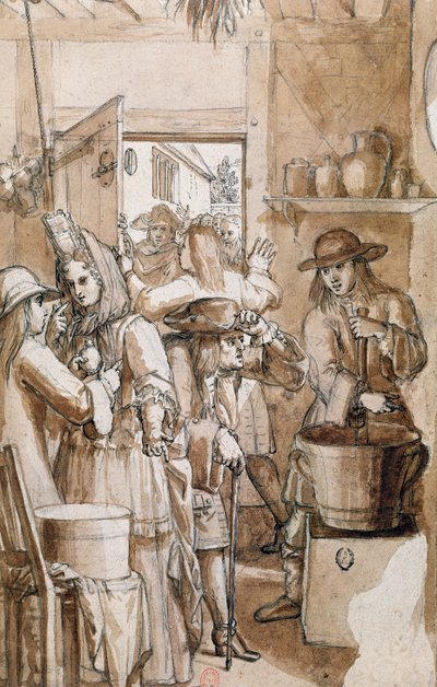 Theriac Seller (wc na papíře) od French School