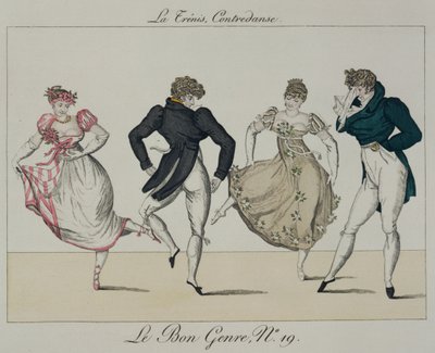 Trenis Quadrille, deska 19 z Le Bon Genre, 1805 od French School