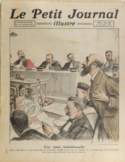 Proces s Henri Desire Landru (1869-1922) z Le Petit Journal, 20. listopadu 1921 od French School