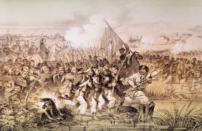 Turecká armáda pod velením Omara Paši překračující Ingour, 6. září 1855 od French School