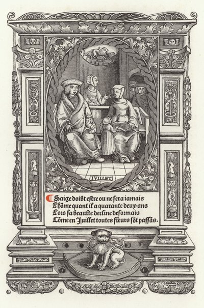 Dvanáct věků člověka: červenec (litho) od French School