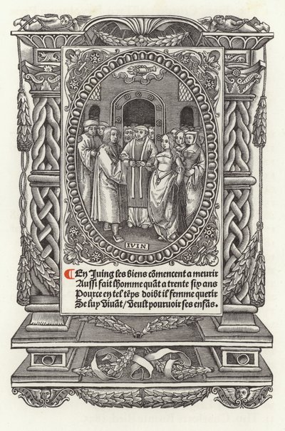 Dvanáct věků člověka: červen (litho) od French School