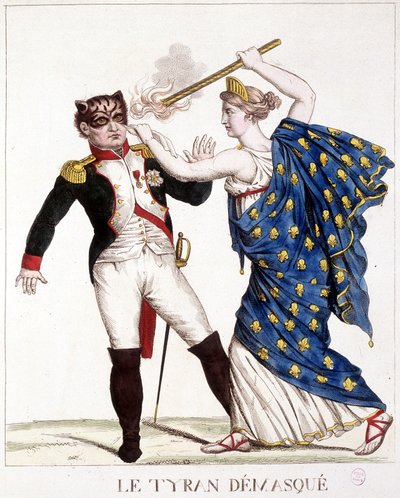 The Unmasked Tyran - in "" Napoleon 1st, karikatury, sbírka figurín", c. 1814. od French School