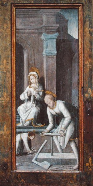Workshop at Nazareth, pravý panel z triptychu od French School