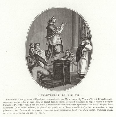Únos papeže Pia VII., Řím, 6. července 1809 od French School