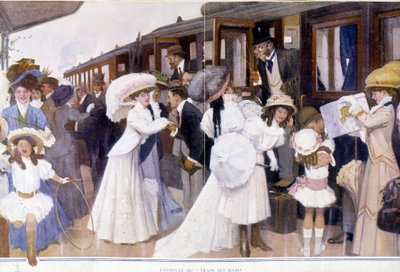 Příchod „“Vlaku manželů“, deb. 20. století. od French School