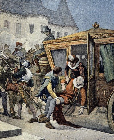 Atentát na Jindřicha IV. 14. května 1610. Obálka "Le Petit Francais Illustré" z 12/05/1900. od French School