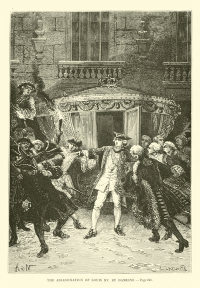 Zavraždění Ludvíka XV Damiensem od French School