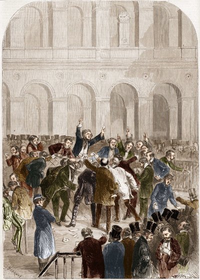 Koš pařížské burzy v roce 1857. od French School