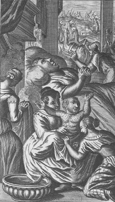 Zrození Pantagruela, ilustrace z „Gargantua a Pantagruel“, od Françoise Rabelaise (rytina) od French School