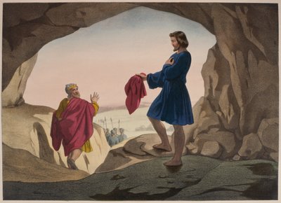 Zakrvácený kabát Josepha, ilustrace z katechismu LHistoire Sainte, vydal Charles Delagrave, Paříž, konec 19. století od French School