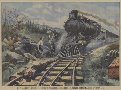 Důsledky hloupého aktu šikany v Americe (color litho) od French School