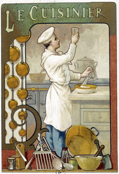 Kuchař - Chromolitografie 1900 od French School