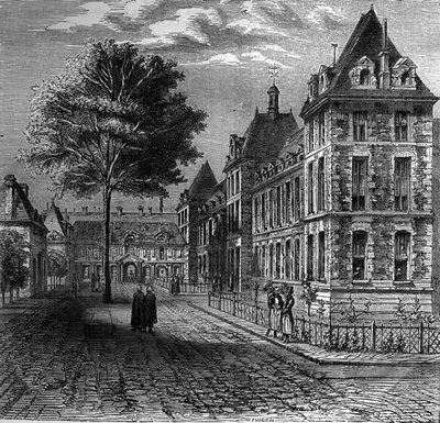 Dvůr nemocnice Saint Louis v Paříži na konci 16. století. od French School