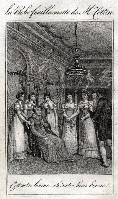 Šaty z mrtvých listů madame Cottin (Sophie Cottin Rostand) (1770-1807), francouzské spisovatelky. od French School