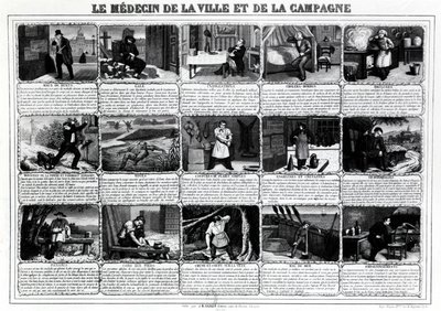 Lékař města a venkova a jejich různí pacienti, publikoval J. B. Gadolachez Cours de Brosses v Lyonu, koncem 19. ¿ od French School