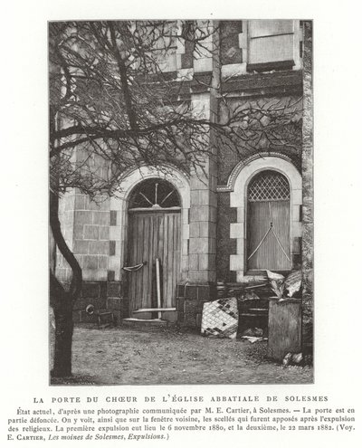 Dveře na kůr opatského kostela Solesmes, Francie od French School
