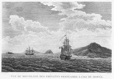 Fregaty La Perouse na ostrově Maui (rytina) od French School