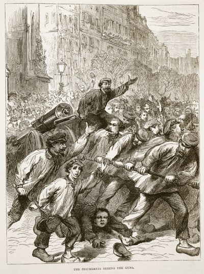 Povstalci se zmocnili děl, březen 1871, ilustrace z Cassellovy Historie války mezi Francií a Německem 1870-1871. od French School