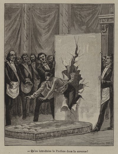 Uvedení kandidáta do jeskyně (rytina) od French School