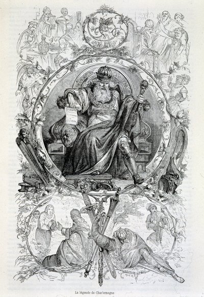 Legenda o Karlu Velikém, rytina od French School