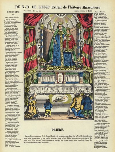 Zázračný příběh Panny Marie Radostné (barevná litografie) od French School