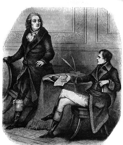 Básník a dramatik Jean Francois (Jean-Francois) Ducis (1733-1816) s Bonapartem (Napoleon 1. od French School