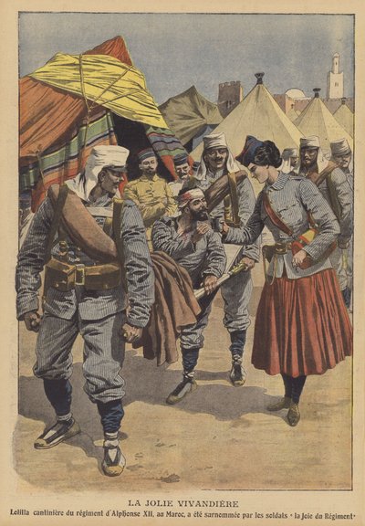 Krásná vivandiera (barva litho) od French School