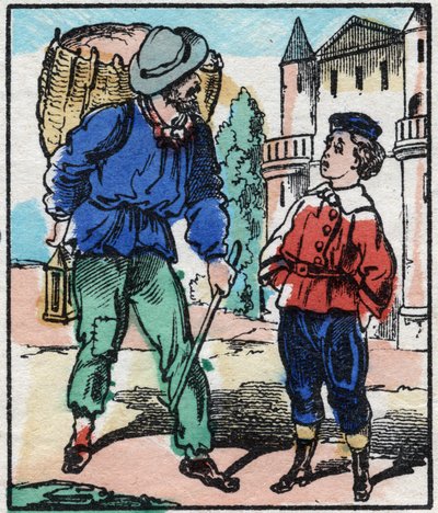 Ten hadr. Rytina „“La chanson des metier““. Epinal imaging, konec 19. století. Soukromá sbírka od French School