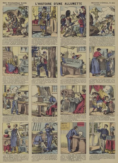 Příběh zápasu (color litho) od French School